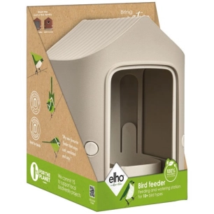 mangeoire cosy pour oiseaux 18 cm beige champignon - elho bv