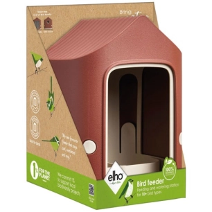 mangeoire cosy pour oiseaux 18 cm rouge toscane - elho bv