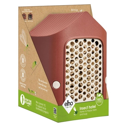 hotel cosy pour insectes 18 cm rouge toscane - elho bv