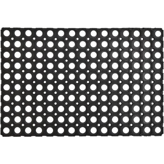 tapis caillebotis caoutchouc luance noir 60x80cm - luance