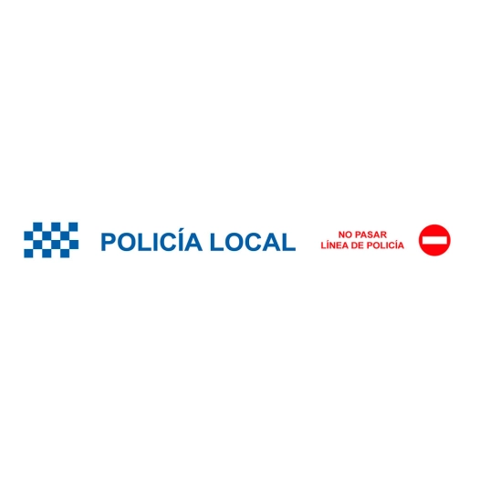 ruban de balisage, policía local no pasar línea de policía, 75 mm x 0,05 mm x 200 m