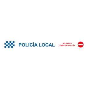 ruban de balisage, policía local no pasar línea de policía, 75 mm x 0,05 mm x 200 m