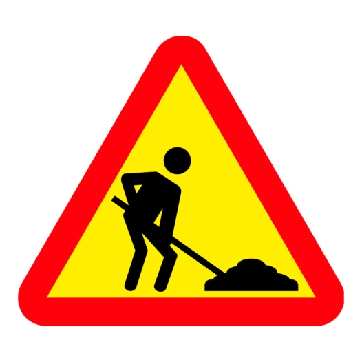 signalisation routière peligro obras, pvc, 50 x 50 cm