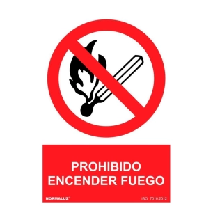 signal prohibido encender fuego, pvc, 30 x 40 cm