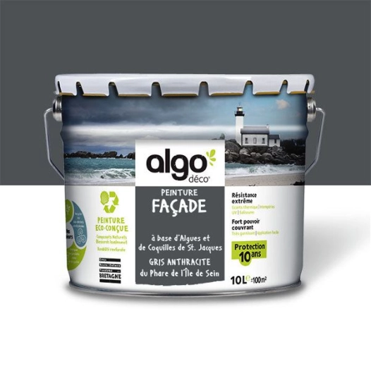 peint.faã§ade ext. gris ã  base de coquilles st-jacques gris anthr. 10 l - algo paint ld