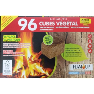 allume feu 100% végétal 96 cubes allume feu 100% végétal 96 cubes - flam up