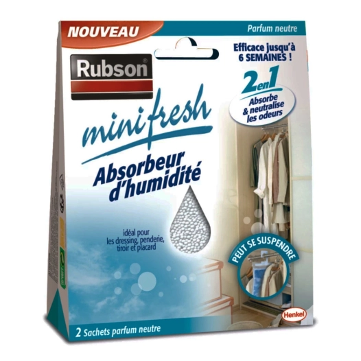 absorbeur d'humidité minifresh 50 g lot de 2 sachets absorbeur d'humidité minifresh 50 g lot de 2 sachets - rubson