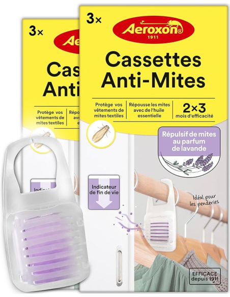 anti-mites textile à la lavande 2 x 3 cassettes anti-mites textile à la lavande 2 x 3 cassettes - aeroxon