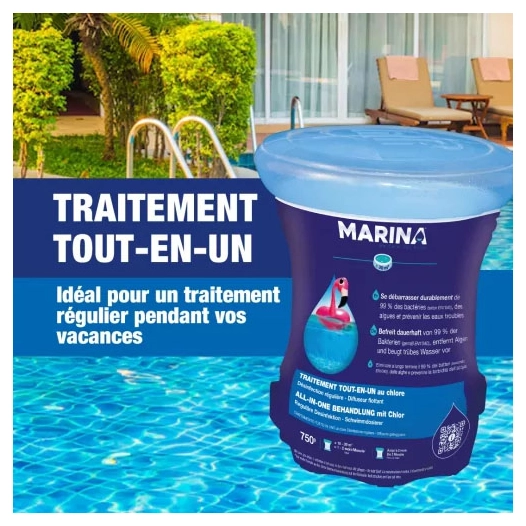 traitement tout-en-un au chlore 750 g traitement tout-en-un au chlore 750 g - marina