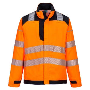 veste de travail modaflame pw3 hv - taille xs - orange/noir - portwest