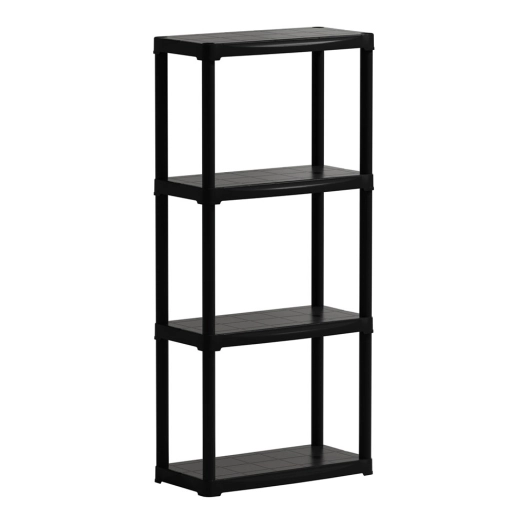 étagère en polypropylène, ligne tempo, 4 rayons, noire, 60 x 30 x 133 cm
