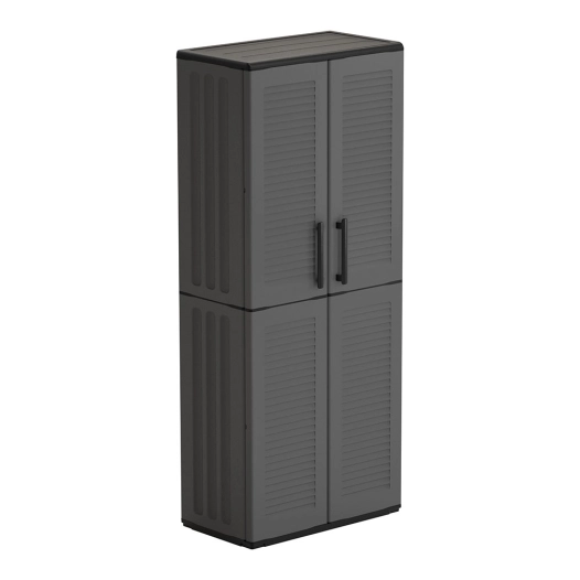 armoire haute en polypropylène, ligne easy, gris foncé, 68 x 37 x 163 cm
