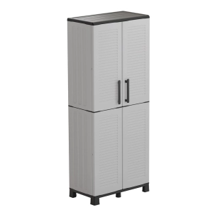 armoire haute en polypropylène, ligne family, gris clair, 68 x 37 x 169 cm