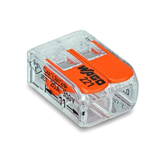 Sachet de 10 bornes 2 entrées WAGO série 221