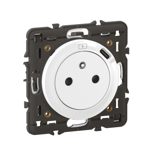 prise surface + usb c 1p blanc