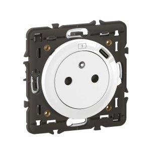 prise surface + usb c 1p blanc