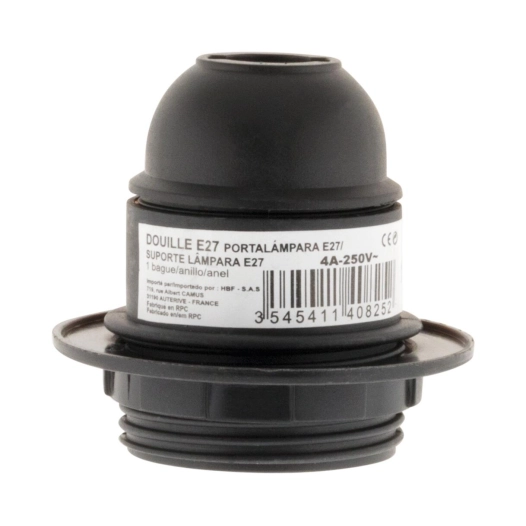 E27 thermoplastique simple bague noir