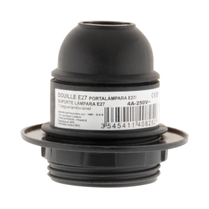 E27 thermoplastique simple bague noir