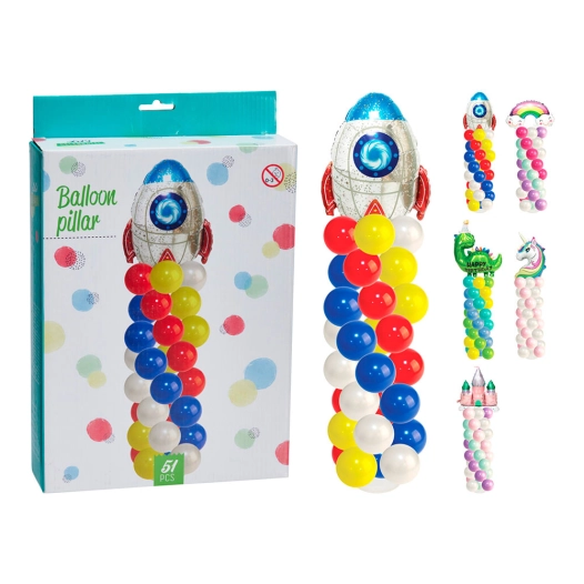 pilier de ballons 51 pièces, modèles assortis
