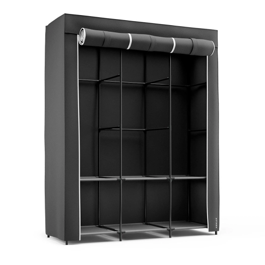 armoire en toile v130 noire 130 x 45 x 167 cm