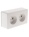 Double prise 2P + T 16A saillie Vulco blanc ZENITECH