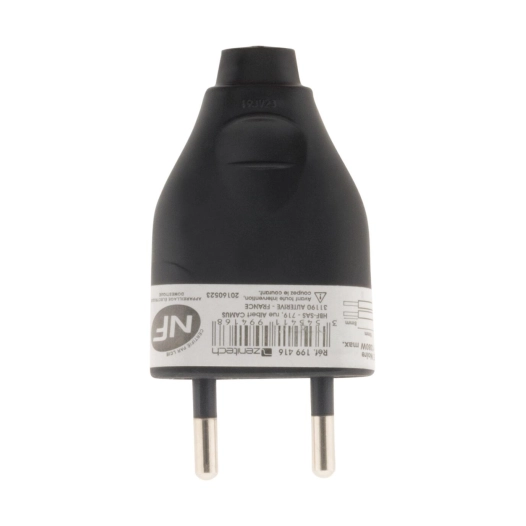 Fiche mâle droite 6a noir - HBF