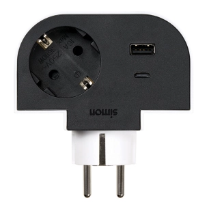 adaptateur rotatif schuko 1 prise + usb a+c 30 w 16 a 250 v~