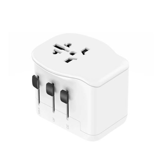 adaptateur de voyage universel + 3 usb (1a+2c) 65 w