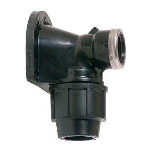 coude mixte à 90° à filetage femelle pour fixation murale 25 mm x ¾ po