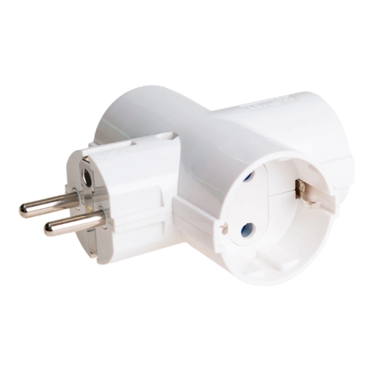 adaptateur schuko triple 2p+t 16a 250v~ blanc
