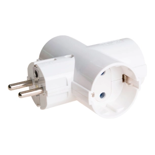 adaptateur schuko triple 2p+t 16a 250v~ blanc