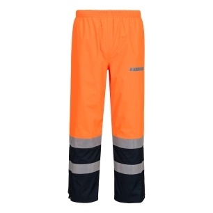 pantalon de pluie bizflame hv - taille xxl - orange/marine - portwest