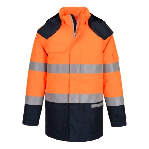 parka bizflame hv - taille m - orange/marine - portwest