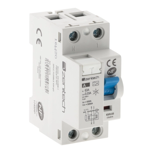 Interrupteur différentiel 63/2 30mA Type A NF - Zenitech
