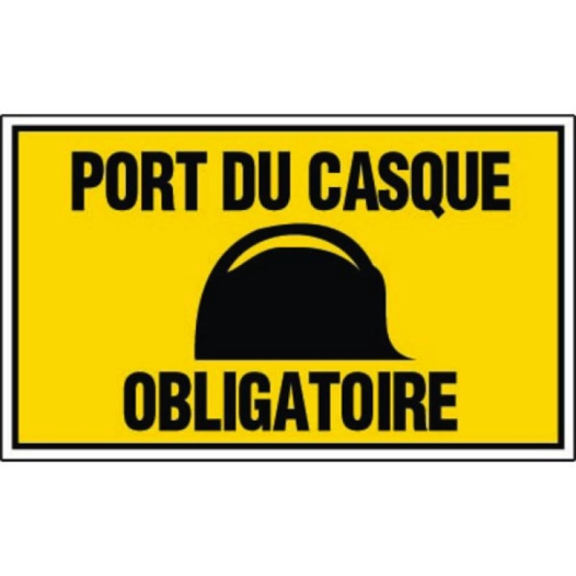 Plaque PORT DU CASQUE OBLIGATOIRE 330 x 200 mm - 4160436