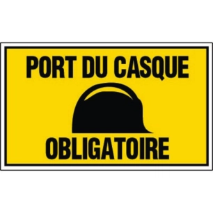Plaque PORT DU CASQUE OBLIGATOIRE 330 x 200 mm - 4160436