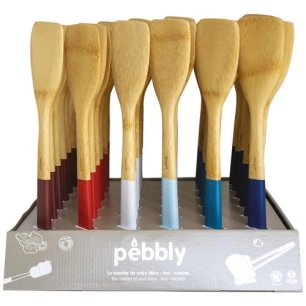 prã©sentoir de 36 pcs spatules en bambou 30 cm coloris assortis frenchy - la brigade de buyer