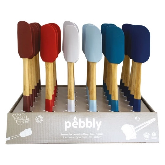 prã©sentoir de 36 pcs spatules en silicone 25 cm coloris assortis frenchy - la brigade de buyer