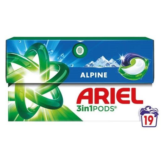 lessive pods 3-en-1 ariel alpine x19 - diapar distribution alimentaire parisienne
