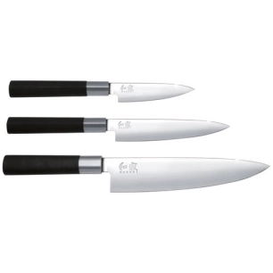set 3 couteaux wasabi black (6710p,6715u,6720c) - kai france