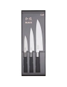 set 3 couteaux wasabi black (6710p,6715u,6720c) - kai france