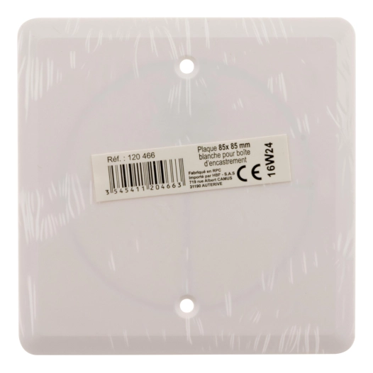 Couvercle carré 85x85mm livré avec vis