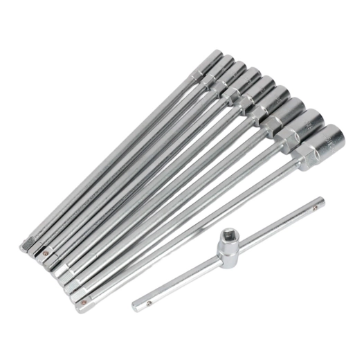 clé en t avec douilles interchangeables, 8-19 mm, jeu de 10 pièces