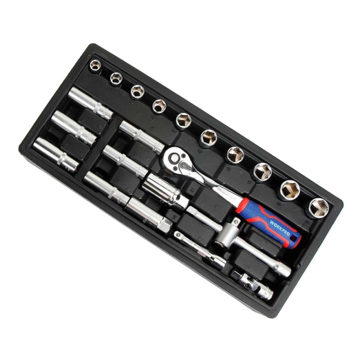 jeu de cliquet et douilles 3/8 po, 23 pièces, (métrique)