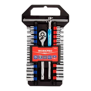 jeu de cliquet et douilles 3/8 po, 24 pièces, (métrique-sae)