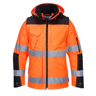 blouson 3-en-1 pro hi-vis - taille 4xl - orange/noir - portwest