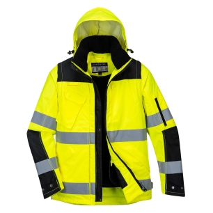 blouson 3-en-1 pro hi-vis - taille xs - jaune/noir - portwest