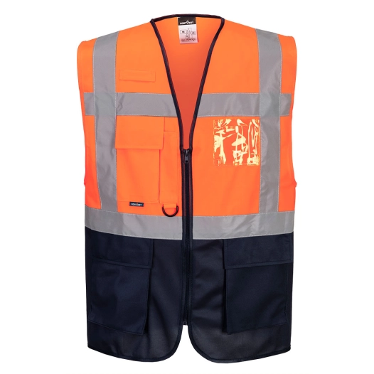 gilet executive warsaw - taille 5xl - orange/marine - portwest