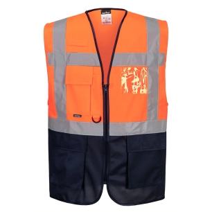 gilet executive warsaw - taille xs - orange/marine - portwest
