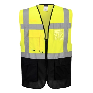 gilet executive warsaw - taille 4xl - jaune/noir - portwest